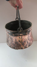 Load image into Gallery viewer, Large Antique Copper Pot or Cauldron with Cast Iron Handle

