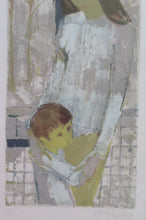 Load image into Gallery viewer, Mid Century Modern Art. Pencil Signed Colour Lithograph. Woman and Child Signed and dated 1963
