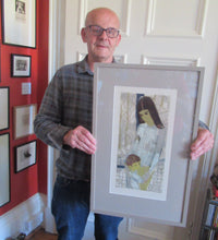 Load image into Gallery viewer, Mid Century Modern Art. Pencil Signed Colour Lithograph. Woman and Child Signed and dated 1963
