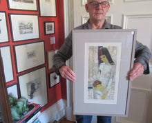 Load image into Gallery viewer, Mid Century Modern Art. Pencil Signed Colour Lithograph. Woman and Child Signed and dated 1963
