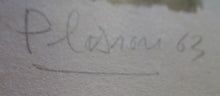 Load image into Gallery viewer, Mid Century Modern Art. Pencil Signed Colour Lithograph. Woman and Child Signed and dated 1963

