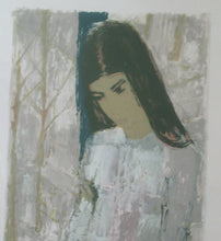 Load image into Gallery viewer, Mid Century Modern Art. Pencil Signed Colour Lithograph. Woman and Child Signed and dated 1963
