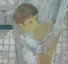 Load image into Gallery viewer, Mid Century Modern Art. Pencil Signed Colour Lithograph. Woman and Child Signed and dated 1963
