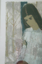 Load image into Gallery viewer, Mid Century Modern Art. Pencil Signed Colour Lithograph. Woman and Child Signed and dated 1963
