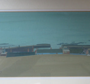 Irene Halliday Watercolour Painting of Johnshaven, Aberdeenshire 1970s Scottish Art for Sale