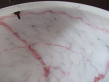 Load image into Gallery viewer, 1930s Glass Hanging Goldfish Bowl or Flycatcher Lampshade. Opaque Glass with Rasberry Ripple Streaks
