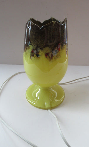 Vintage 1950s Vasart Glass Tulip Lamp Yellow