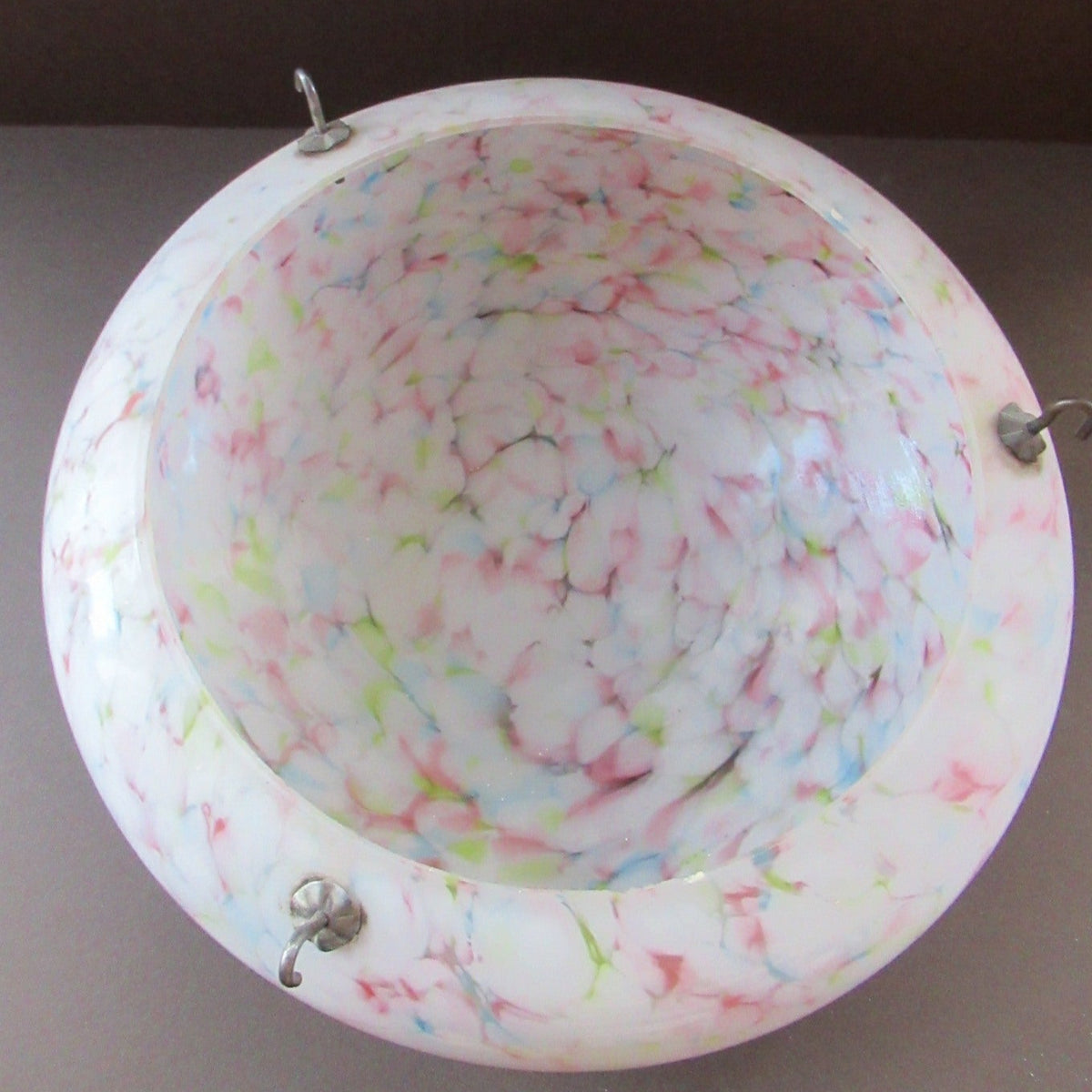 1930s Glass Hanging Goldfish Bowl or Flycatcher Lampshade. Opaque Glas