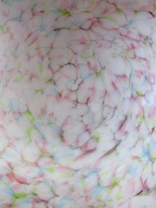 1930s Glass Hanging Goldfish Bowl or Flycatcher Lampshade. Opaque Glass with Tutti Frutti Splatters