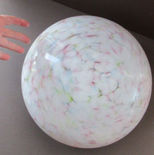 Load image into Gallery viewer, 1930s Glass Hanging Goldfish Bowl or Flycatcher Lampshade. Opaque Glass with Tutti Frutti Splatters
