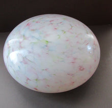 Load image into Gallery viewer, 1930s Glass Hanging Goldfish Bowl or Flycatcher Lampshade. Opaque Glass with Tutti Frutti Splatters
