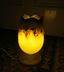 Vintage 1950s Vasart Glass Tulip Lamp Yellow