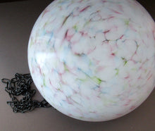Load image into Gallery viewer, 1930s Glass Hanging Goldfish Bowl or Flycatcher Lampshade. Opaque Glass with Tutti Frutti Splatters
