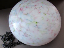 Load image into Gallery viewer, 1930s Glass Hanging Goldfish Bowl or Flycatcher Lampshade. Opaque Glass with Tutti Frutti Splatters
