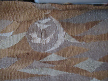 Load image into Gallery viewer, SCOTTISH ART: Vintage 1960s WOVEN TAPESTRY by Maureen Hodge. Panoramic Landscape with a Sailing Boat on the Seashore
