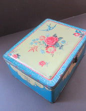 Load image into Gallery viewer, Vintage 1950s Large Blue Bird Toffee Tin Contents 5 lbs 
