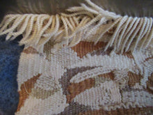 Load image into Gallery viewer, SCOTTISH ART: Vintage 1960s WOVEN TAPESTRY by Maureen Hodge. Panoramic Landscape with a Sailing Boat on the Seashore
