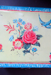  1950s Large Blue Bird Toffee Tin Contents 5 lbs 