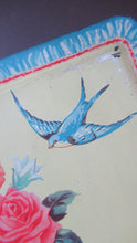 Load image into Gallery viewer,  1950s Large Blue Bird Toffee Tin Contents 5 lbs 
