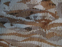 Load image into Gallery viewer, SCOTTISH ART: Vintage 1960s WOVEN TAPESTRY by Maureen Hodge. Panoramic Landscape with a Sailing Boat on the Seashore
