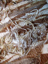 Load image into Gallery viewer, SCOTTISH ART: Vintage 1960s WOVEN TAPESTRY by Maureen Hodge. Panoramic Landscape with a Sailing Boat on the Seashore
