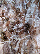 Load image into Gallery viewer, SCOTTISH ART: Vintage 1960s WOVEN TAPESTRY by Maureen Hodge. Panoramic Landscape with a Sailing Boat on the Seashore
