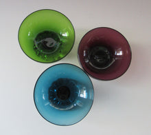 Load image into Gallery viewer, Bo Borgstrom. 1960s Swedish Aseda Footed Glass Bon-Bon Dishes Bowls

