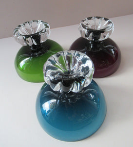 Bo Borgstrom. 1960s Swedish Aseda Footed Glass Bon-Bon Dishes Bowls