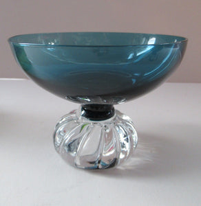 Bo Borgstrom. 1960s Swedish Aseda Footed Glass Bon-Bon Dishes Bowls