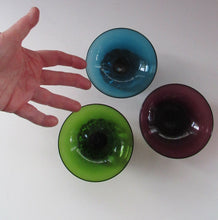 Load image into Gallery viewer, Bo Borgstrom. 1960s Swedish Aseda Footed Glass Bon-Bon Dishes Bowls
