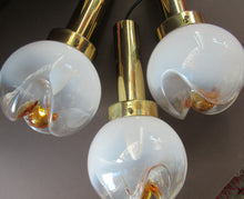 Load image into Gallery viewer, Vintage 1970s MAZZEGA Murano Glass Hanging Pendant Light Fitting with Three Shades.
