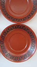 Load image into Gallery viewer, 1960s Scottish Wilson Terracotta Cups and Saucers Swans Pattern
