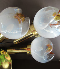 Load image into Gallery viewer, Vintage 1970s MAZZEGA Murano Glass Hanging Pendant Light Fitting with Three Shades.
