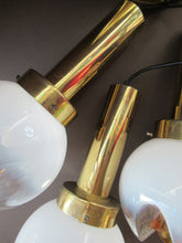 Load image into Gallery viewer, Vintage 1970s MAZZEGA Murano Glass Hanging Pendant Light Fitting with Three Shades.
