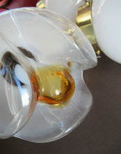 Load image into Gallery viewer, Vintage 1970s MAZZEGA Murano Glass Hanging Pendant Light Fitting with Three Shades.
