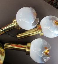 Load image into Gallery viewer, Vintage 1970s MAZZEGA Murano Glass Hanging Pendant Light Fitting with Three Shades.

