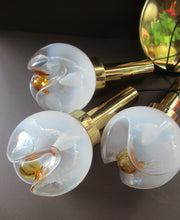 Load image into Gallery viewer, Vintage 1970s MAZZEGA Murano Glass Hanging Pendant Light Fitting with Three Shades.
