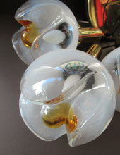 Load image into Gallery viewer, Vintage 1970s MAZZEGA Murano Glass Hanging Pendant Light Fitting with Three Shades.
