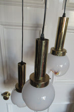 Load image into Gallery viewer, Vintage 1970s MAZZEGA Murano Glass Hanging Pendant Light Fitting with Three Shades.
