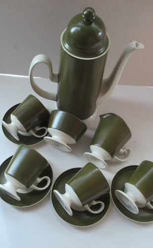 1960s Olive Oslo Part Coffee Set Carlton Ware 