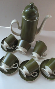 1960s Olive Oslo Part Coffee Set Carlton Ware 