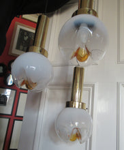 Load image into Gallery viewer, Vintage 1970s MAZZEGA Murano Glass Hanging Pendant Light Fitting with Three Shades.
