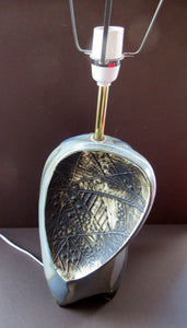 Vintage 1970s BRUTALIST STYLE Large Table Lamp. Carn Pottery designed by John Beusmans