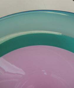 Large Simon Moore Incalmo Bowl. 1980s British Studio Glass Signed