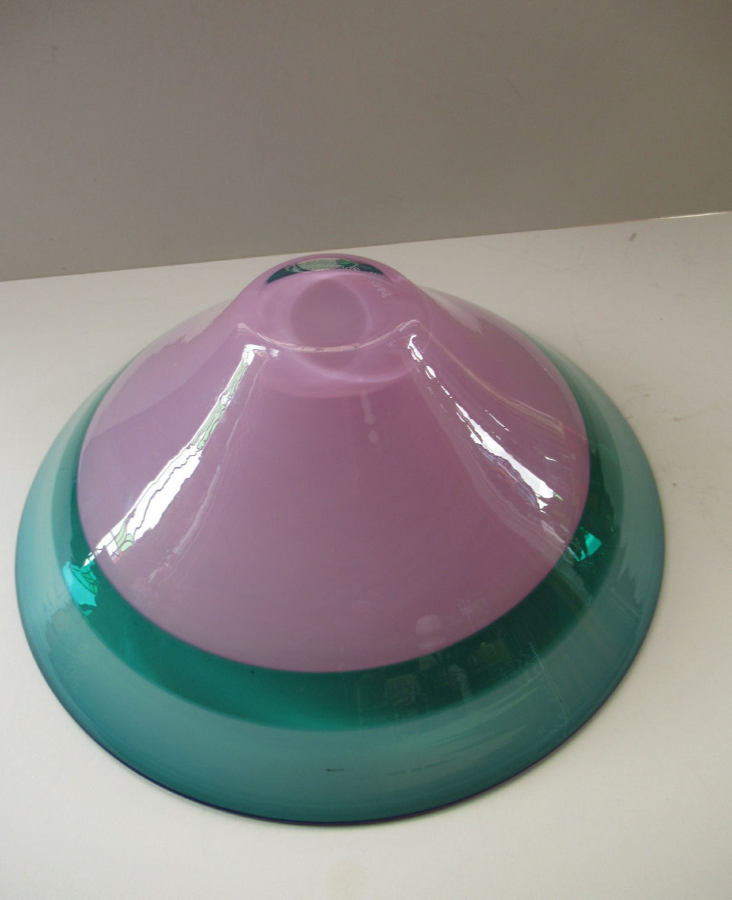 Large Simon Moore Incalmo Bowl. 1980s British Studio Glass Signed