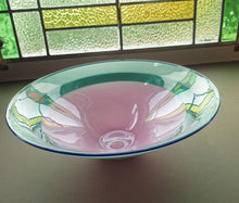 Load image into Gallery viewer, Large Simon Moore Incalmo Bowl. 1980s British Studio Glass Signed

