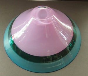 Large Simon Moore Incalmo Bowl. 1980s British Studio Glass Signed