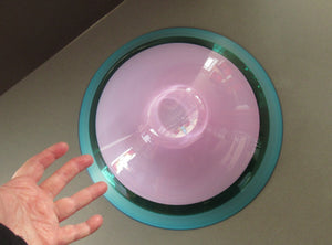 Large Simon Moore Incalmo Bowl. 1980s British Studio Glass Signed