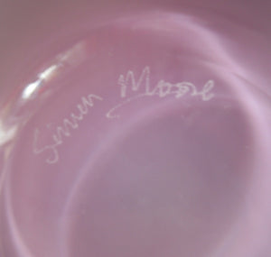 Large Simon Moore Incalmo Bowl. 1980s British Studio Glass Signed