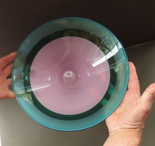 Load image into Gallery viewer, Large Simon Moore Incalmo Bowl. 1980s British Studio Glass Signed
